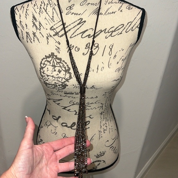 Chicos Gold/Brown Tassle Necklace - Picture 5 of 7